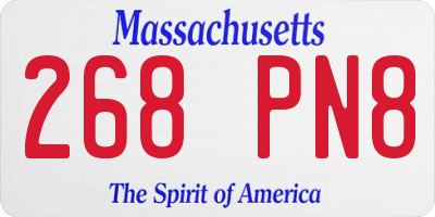 MA license plate 268PN8