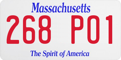 MA license plate 268PO1