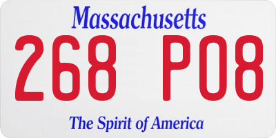 MA license plate 268PO8