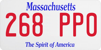 MA license plate 268PP0