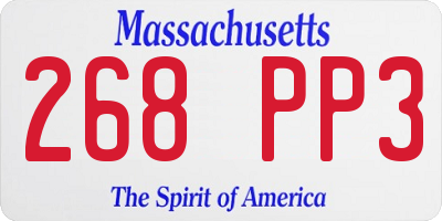 MA license plate 268PP3