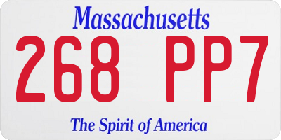 MA license plate 268PP7