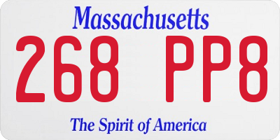 MA license plate 268PP8