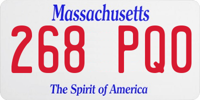 MA license plate 268PQ0