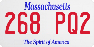 MA license plate 268PQ2