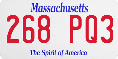 MA license plate 268PQ3