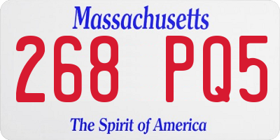 MA license plate 268PQ5