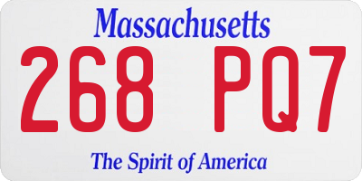 MA license plate 268PQ7