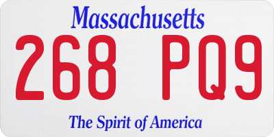 MA license plate 268PQ9