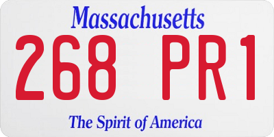 MA license plate 268PR1