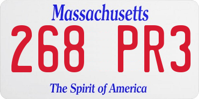 MA license plate 268PR3