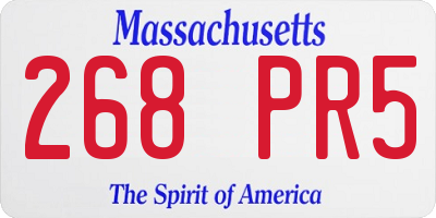 MA license plate 268PR5