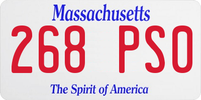 MA license plate 268PS0