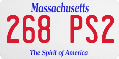 MA license plate 268PS2