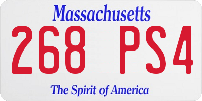 MA license plate 268PS4