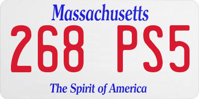 MA license plate 268PS5