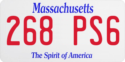 MA license plate 268PS6