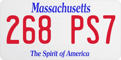 MA license plate 268PS7