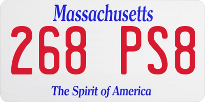 MA license plate 268PS8