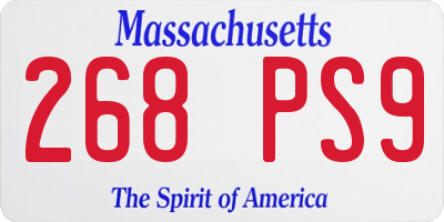 MA license plate 268PS9