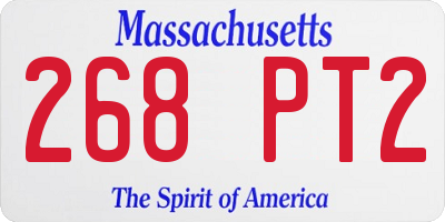 MA license plate 268PT2