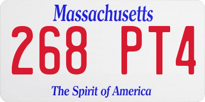 MA license plate 268PT4