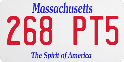 MA license plate 268PT5