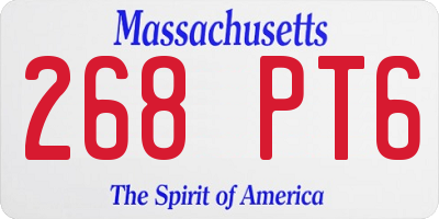 MA license plate 268PT6