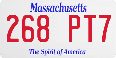 MA license plate 268PT7