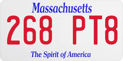 MA license plate 268PT8