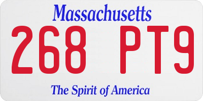 MA license plate 268PT9
