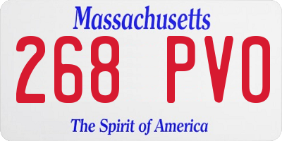 MA license plate 268PV0