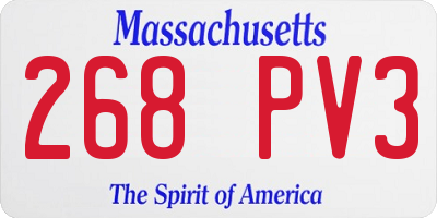 MA license plate 268PV3