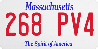 MA license plate 268PV4