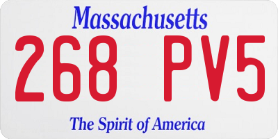 MA license plate 268PV5