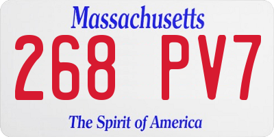 MA license plate 268PV7