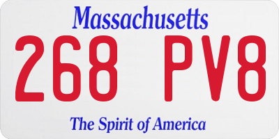 MA license plate 268PV8