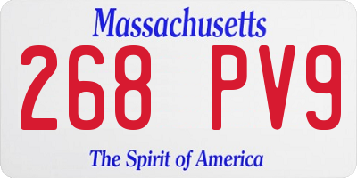 MA license plate 268PV9
