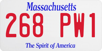 MA license plate 268PW1
