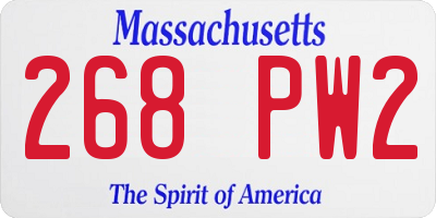 MA license plate 268PW2