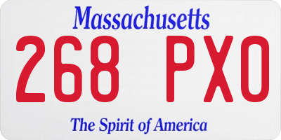 MA license plate 268PX0