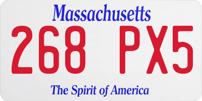 MA license plate 268PX5