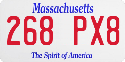 MA license plate 268PX8