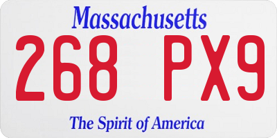 MA license plate 268PX9