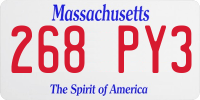 MA license plate 268PY3
