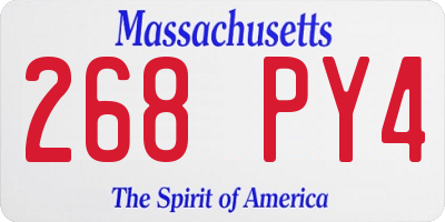 MA license plate 268PY4