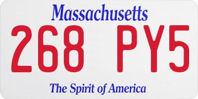MA license plate 268PY5