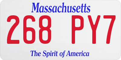 MA license plate 268PY7