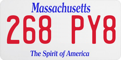 MA license plate 268PY8