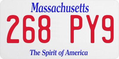 MA license plate 268PY9